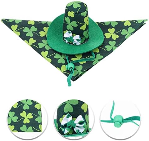 Stobok 1 Set St Patricks Day kućni ljubimac Bandana Green Shamrock TOP HAT TRIANGLE Scarf kostim za irsku