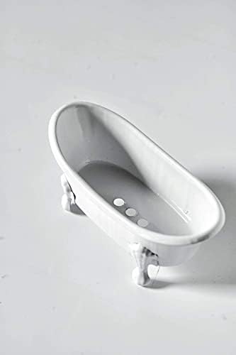 Tenfuju 5,5 Kupatilo sapun za kupanje bijeli nosač metalne cijevi Decortat Holder tuš bar sapun