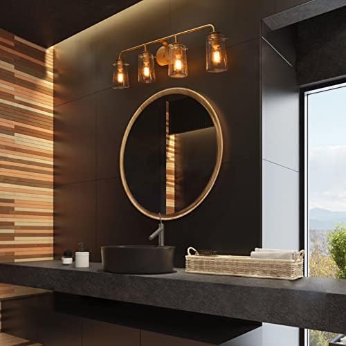 Ksana kupaonica Vanity Light, 31 Zlatna Rasvjetna tijela za kupaonicu, 4-lagana moderna Zlatna isprazna svjetla