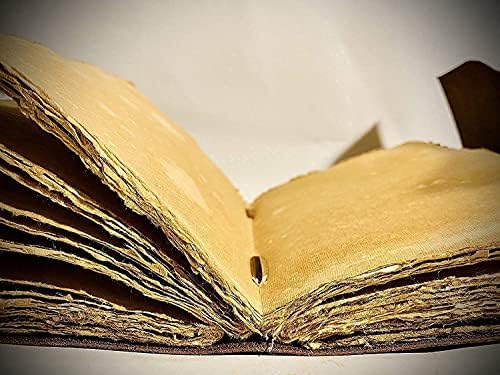Lapis 3 mjesec kožni časopis Grimoire crna knjiga sjenki sa starim vintage ručno rađenim papirnim