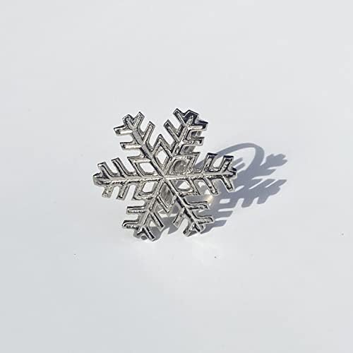 Srebrni zimski prstenovi za sneg pahuljica - 12 komada, 1,5 x 2,25 - Božićni i praznični praznični