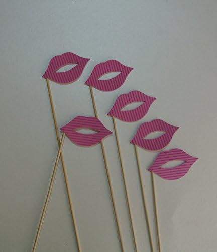 6 Pc Valentines Photo Booth Party rekvizite usne na štapiću materijal Pink teksturirana pjenasta