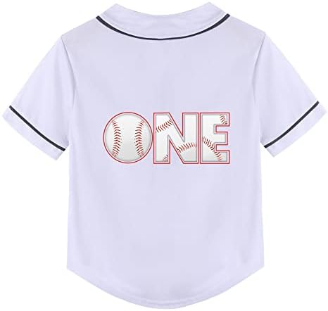 Mowbeat bejbi Bejzbol dres 1 godina stara Rođendanska košulja kratki rukav dugme Tee 1. majica za dojenčad