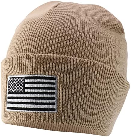 Vojska sastoji se u SAD-u siva američka zastava vezena pletena manžetna Long Beanie