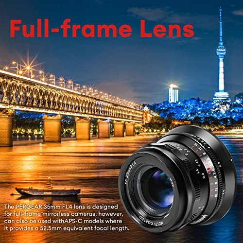 PERGEAR 35mm F1.4 Full-Frame Manual focus objektiv, kompatibilan sa Canon EOS-R Mount fotoaparatima