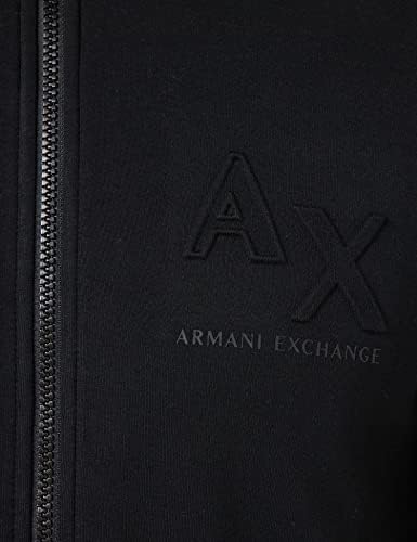 A / X ARMANI EXCHANGE muški reljefni logo Mock vrat dukserica sa patentnim zatvaračem