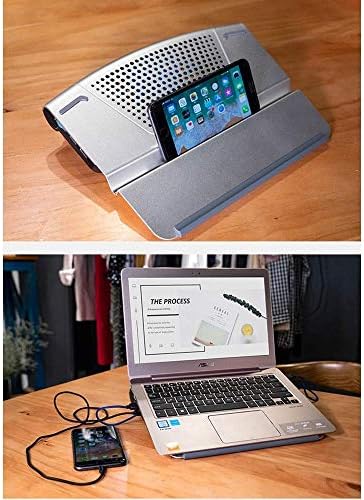 MXiaoxia laptop radijator vanjska vađenje, prijenosna postolja, prijenosni nagnuti povišeni laptop riser s neklizajućim jastučićima i prednjim usnama za laptop i bilježnica