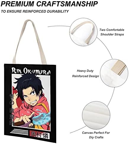 VVEDIK Blue Exorcist Anime Platnena torba za žene višekratna torba za namirnice kozmetička torba