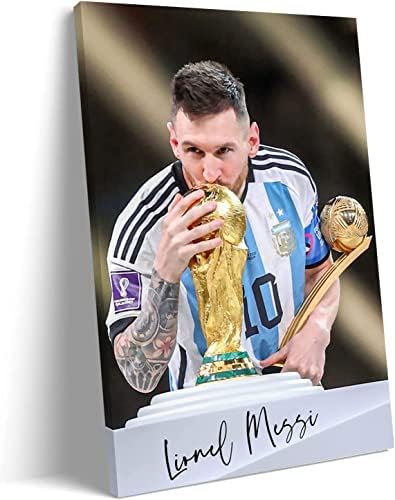 Fudbalske Superzvijezde - Lionel Messi Prvak Svjetskog Kupa Potpis Poster Moderna Kućna Spavaća
