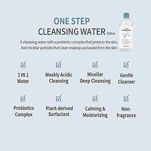 MIZON micelarna voda za čišćenje, sa probioticima, sredstvo za čišćenje lica, sredstvo za uklanjanje šminke, prirodni sastojci, za osjetljivu kožu