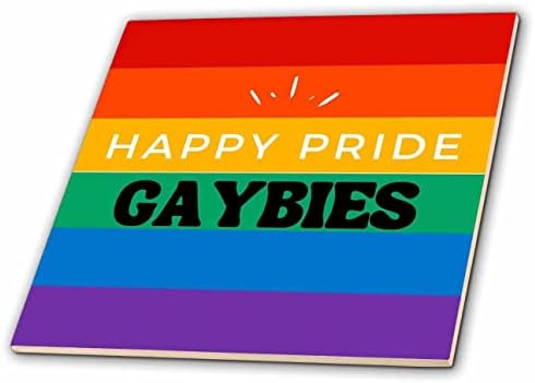 3drose 3dRose-Sutandre - citati ponosa-slika riječi happy pride gaybies-Tiles