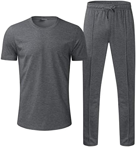 Bmisegm ljetne muške majice muške lične trenerke 2 komada Outfit kratke rukave majica i pantalone Set