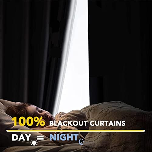 Blackout Shield posteljina zastoj 96 inča dugih 2 ploče, klipni prstenovi / džep za blacktout zastori, crne zavjese i zavjese za spavaću sobu, mornarsko plavo