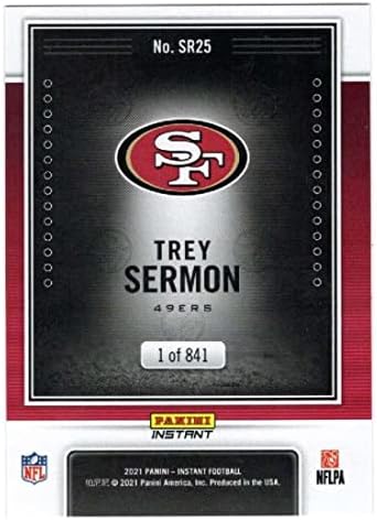 Trey Sermon RC 2021 Panini Instant Spotlight Rookie / 841 Rookie SR25 49ers Cond NFL Fudbal
