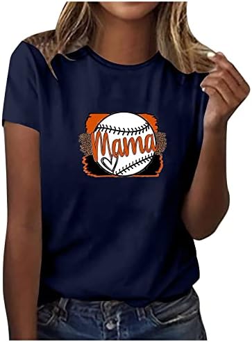 Slatke bejzbol košulje za žene bejzbol srčane posade vrat kratkih rukava majica casual labavi