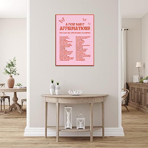 Lianxiaw dnevne afirmacije ružičasti posteri za estetiku sobe，trendi estetski otisci pozitivne afirmacije