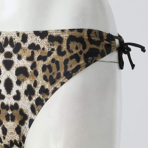 Fulijie pant za poklopac za kupaće kostime Žene žene morske leopard Print bikini dno kravata Brazilska