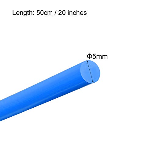 Uxcell Plastična okrugla šipka prečnika 3/16 inča dužine 20 inča plava Polioksimetilenska šipka