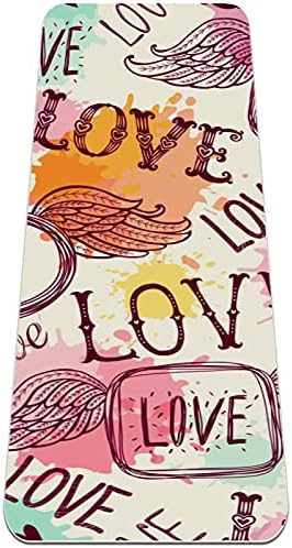 Siebzeh pismo Love Graffiti krila šareni Premium debeli Yoga Mat Eco Friendly gumene zdravlje & amp; fitnes non Slip Mat za sve vrste vježbe joge i pilatesa