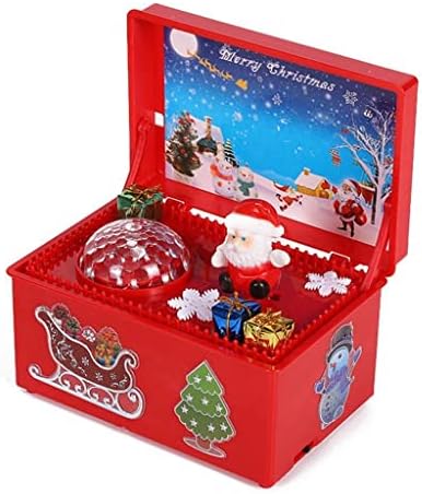 ZGJHFF CHISTSKI STYLE Glazbena kutija Prekrasna kreativna Santa Claus Decor LED muzička kutija za zabavu