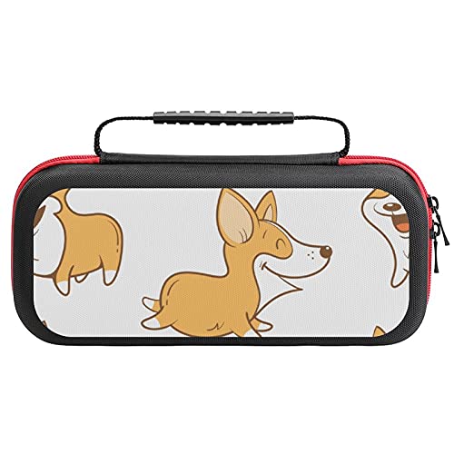 Torbica za nošenje za Nintendo Switch Case Cute Cartoon Dogs Welsh Corgi PembrokeLittle štenci otporni na udarce zaštitni poklopac tvrde ljuske sa 20 slotova za kartice za igre, unutrašnji džep za Joy-Con & amp; dodatna oprema