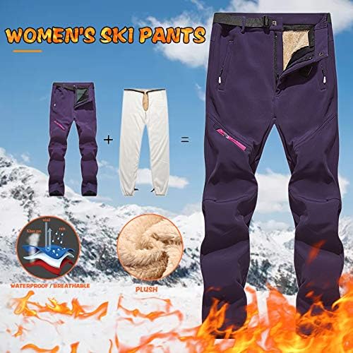 Miashui Žene Dressy Ležerne fleke Izmjenjive žene Hlače zadebljane vanjske skijanje plus veličina Stretch hlače