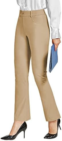 Chinfun ženske joge haljine ravne noge / bootcut Stretch radne radne uredske poslovne casual golf hlače 4 džepova