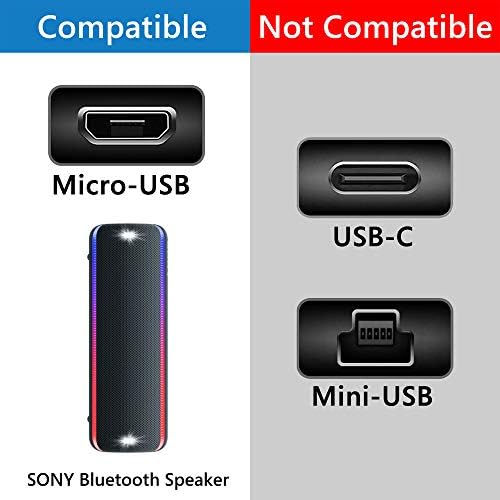 Geekia Micro-USB zvučnici kratki kabel punjača, kompatibilan sa Sony SRS-XB32 XB22 XB20 XB31 XB41 X11 XB01 BTV5