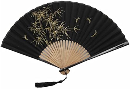 MAFSMJP kineski stil crni sklopivi ručni ventilator Japanski plesni ventilator za vjenčani zabavu