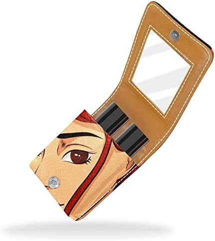 ORYUEKAN Mini torba za šminkanje sa ogledalom, torbica za kvačilo od umjetne kože, Crtić za djevojčice
