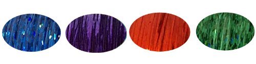 Piz-Zaz Hair Glimmer Tinsel Set U 4 Boje: Tamnoljubičasta, Šumsko Zelena, Rio Crvena, Cvrčava Kraljevsko Plava