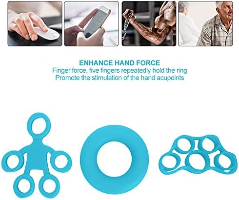 Alvinlite set ručne čvrstoće, 3pcs trening za obuku prsta remen za prste za prsten za prsten za ručice Ručno prsten za prsten Expander oprema za kućnu teretanu