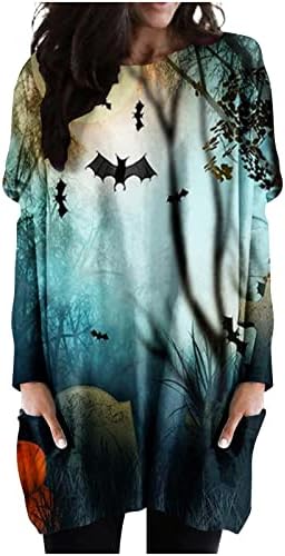 Ženska haljina Halloween Duksera Ležerne prilike ružnih grafičkih tunika preveliki vrhovi s dugim