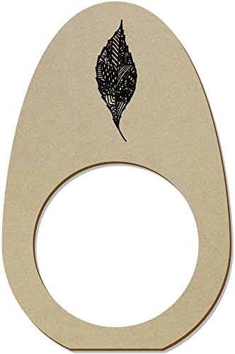 Azeeda 5 X 'uzorki listovi' drveni prstenovi / držači salveta