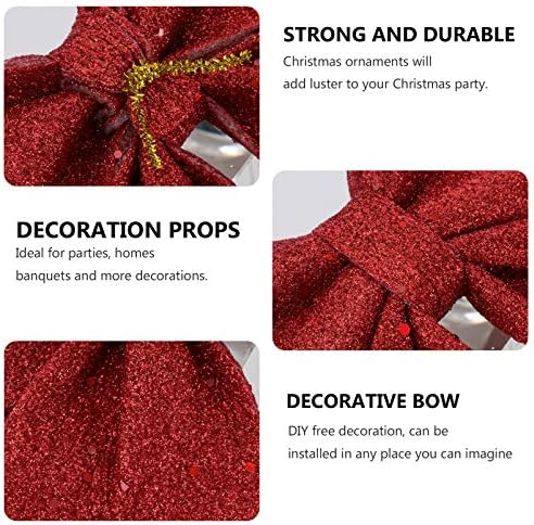Bestoyard Big Lukovi Glitter Bowknot Božićno stablo Topper Dekorativni lukovi za unutarnje otvorene