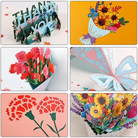 Cvijet Pop up kartice, 5 kom 3d cvjetne čestitke Majčin dan kartice sa kovertama mama kartice Dan