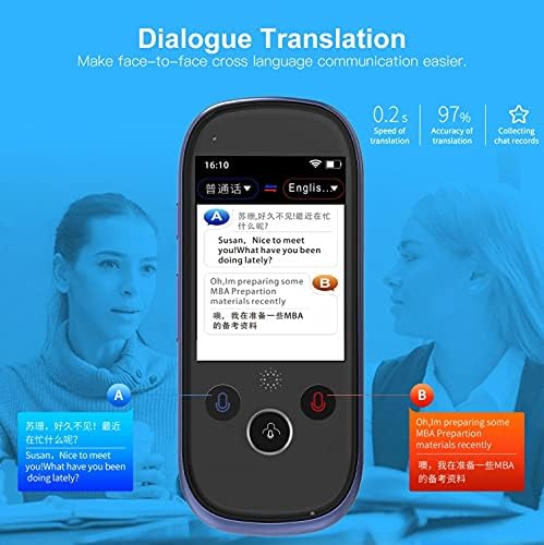 DLOETT K1 Pro Smart Voice Translator uređaj sa 2.4 inčnim ekranom osetljivim na dodir WiFi / Hotspot