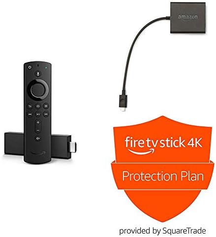 Fire TV Stick 4K sa potpuno novi Alexa Glasovni daljinski paket - uključuje Ethernet adapter i dvogodišnji plan zaštite