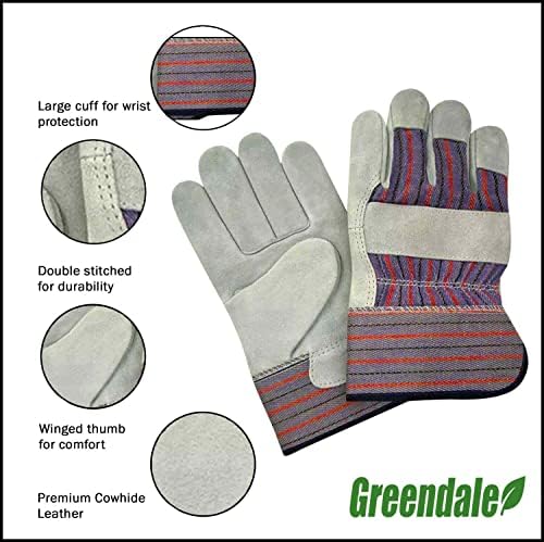 Greendale (pakovanje od 3, 6 ili 12 komada - radne rukavice od kože i pamuka-garaža, dvorište , bašta, Industrijska,