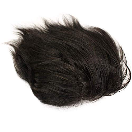 Voloria Evropska Djevičanska ljudska frizura za muške Tupee Ultra prozirnu tanku kožu pu zamjena komada kose 10 x8 osnovna veličina #1b crna boja