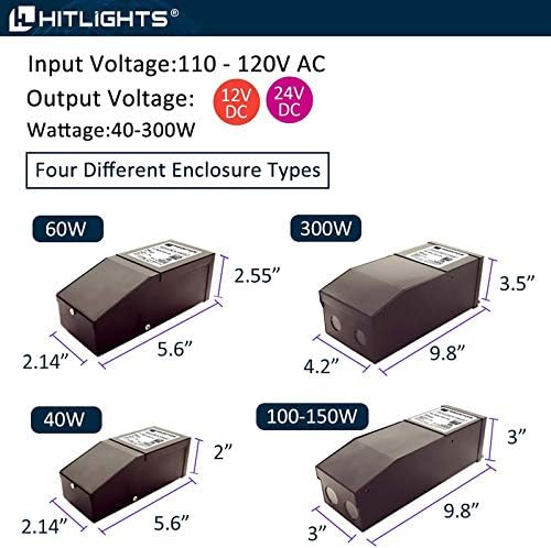 HitLights dimabilni LED drajver transformator 12v 40W, magnetno napajanje 120VAC do 12VDC, kompatibilno