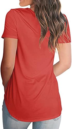 Andongnywell ženski ljetni kratki rukav Vneck Tshirts Casual Tops Comfort labava bluza