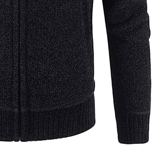 Muški pleteni kardigan džemper sa punim patentnim zatvaračem u boji blok dukserica s kapuljačom od flisa zimska