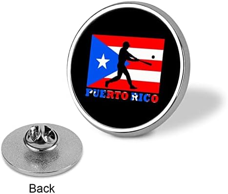 Bejzbol Portoriko Zastava okrugla značka broš igla Funny Print rever kravate igle za muškarce žene torbe za odjeću dekorativna
