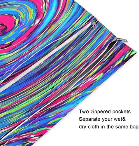 Erkies multibolored rotacije vrteći vlažne i suhe torbe 2pcs vodootporan višenamjenski organizator s patentnim zatvaračima može se koristiti za turističku teretanu