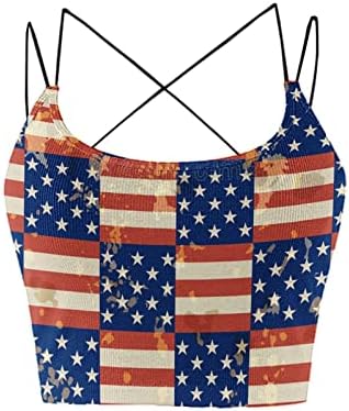 Ženska američka zastava Camisole Centers Ljeto Square Crsten bez rukava bez rukava Sexy Slim Fit Basic Casual