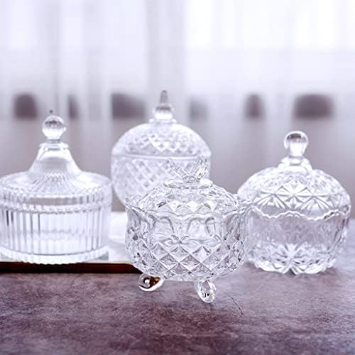 Zsedp Crystal Glass Candy Jar sa poklopcem Skladištenje Jar Kućanski dnevni boravak Sušeno voće JAR