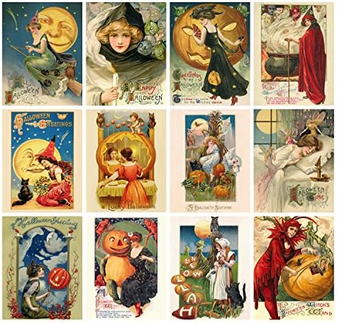 2023 Zidni kalendar [12 stranica 8 x12] Halloween Pinup vještice slatka djevojka vintage postcards