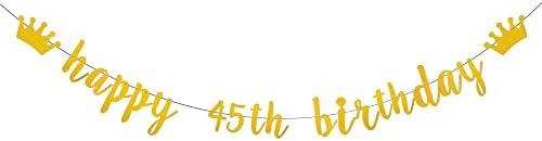 Weiandbo Gold Glitter Banner, sretan 45. rođendan