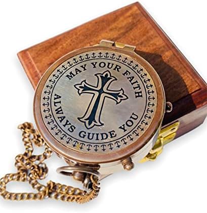 Džepni kompas Neka vaš vjera ugravirani kompas zbirni mesingani kompas ugravirani džepni kompas